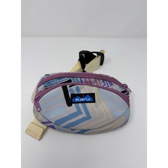 KAVU Spectator Waist Pack Multi Color 9”x5” Hike Urban Travel Black Fanny Pack - Picture 1 of 8